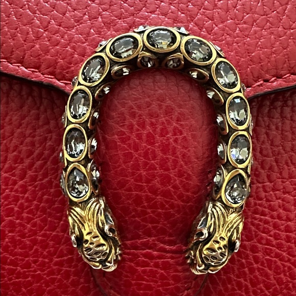 Gucci Dionysus Red leather Wallet on chain /WOC - Picture 3 of 12